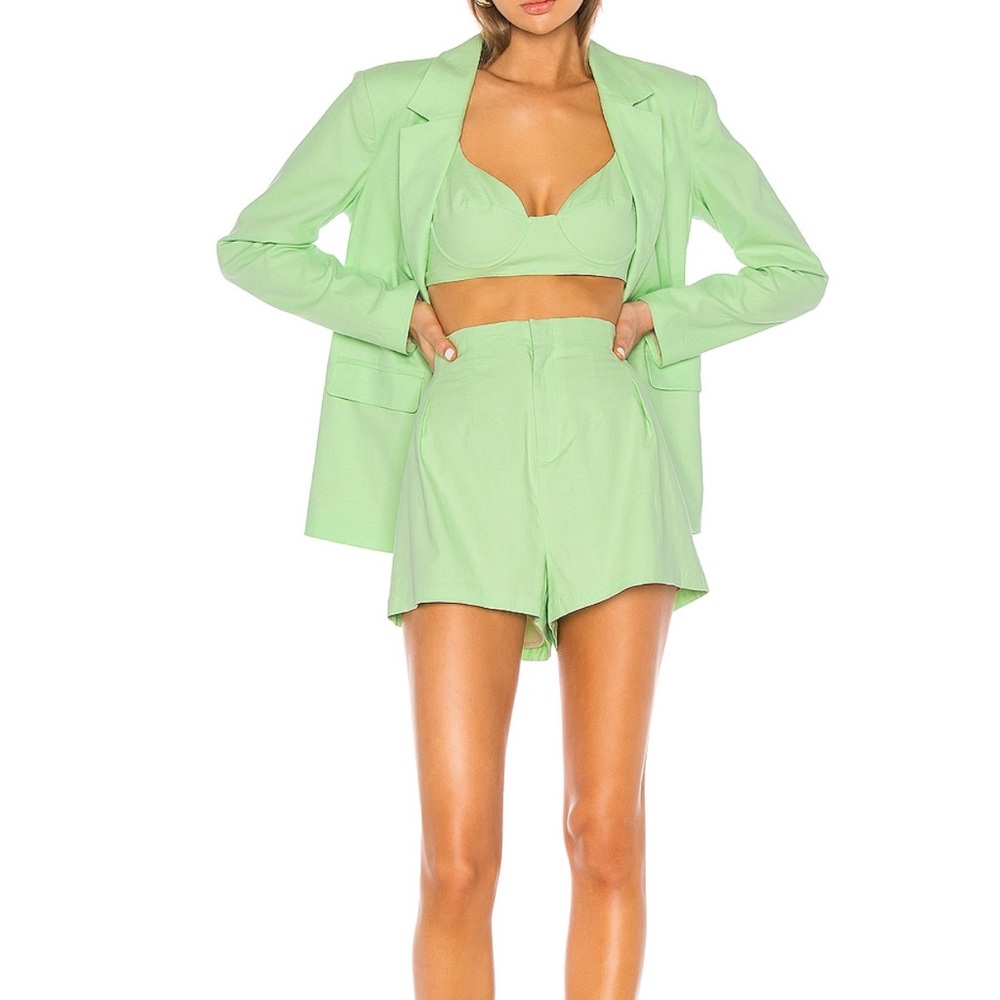 Camila Coelho Connor Top and Hayden short set in soft mint